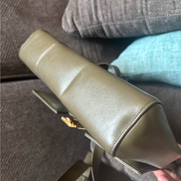 DeMellier Olive Green Leather Crossbody with Gold Hardware - Picture 7 of 8